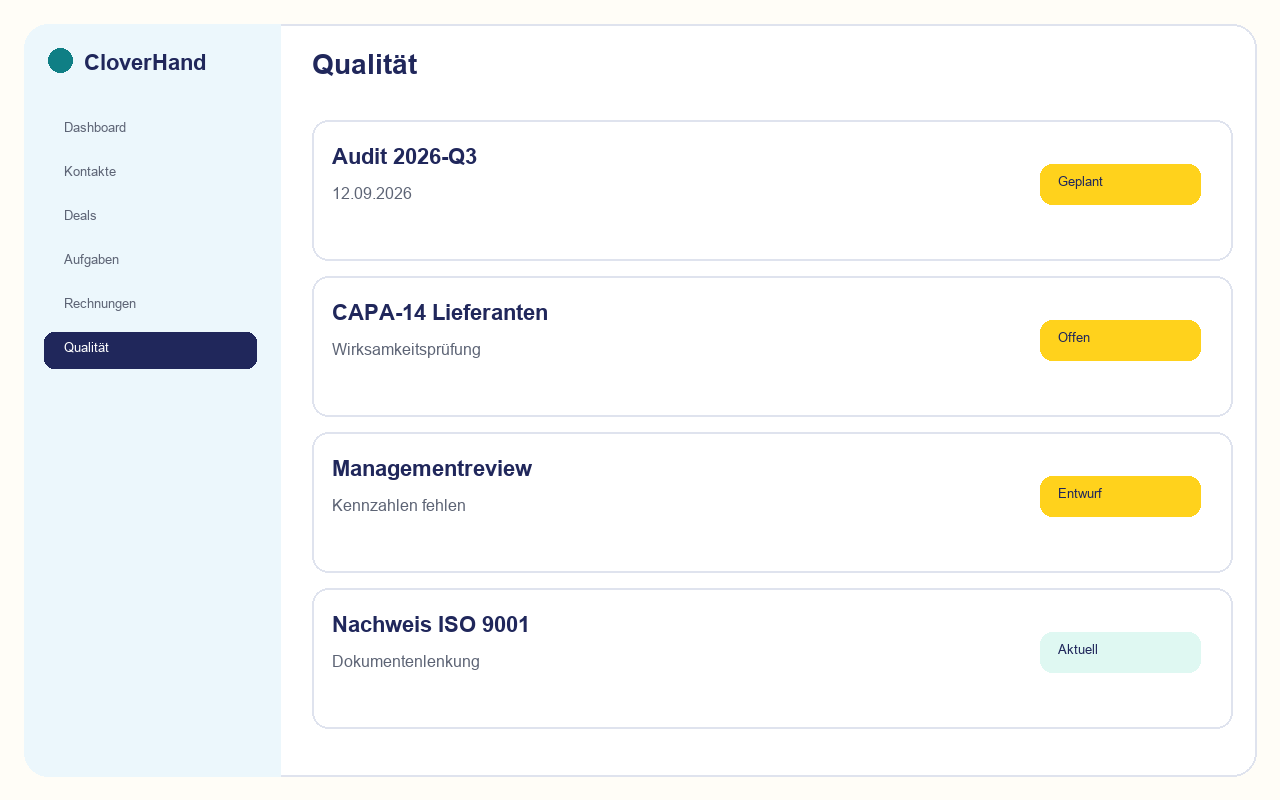 CloverHand Qualit&auml;tsmanagement